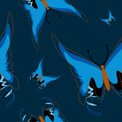 blue butterflies repeating pattern background tile