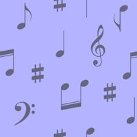 Blue sheet music notes graphic pattern tile