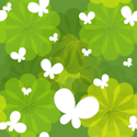 green butterflies flowers background tile