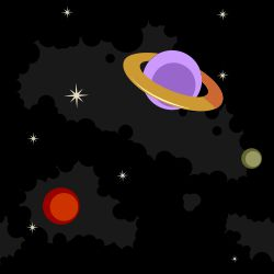 space planets pattern tile