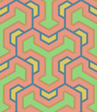 pastel blue red green hexagons graphic background tile