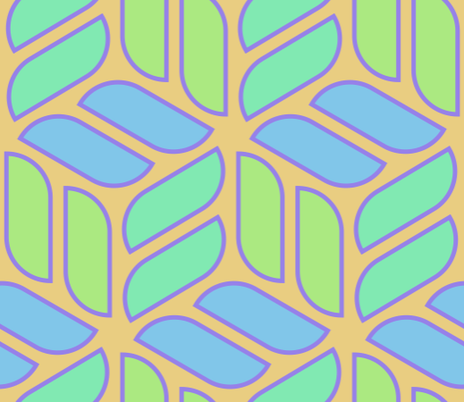 hexagon blue green orange pattern background